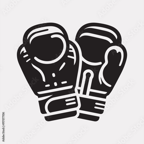 Boxing gloves vector silhouette on a white background