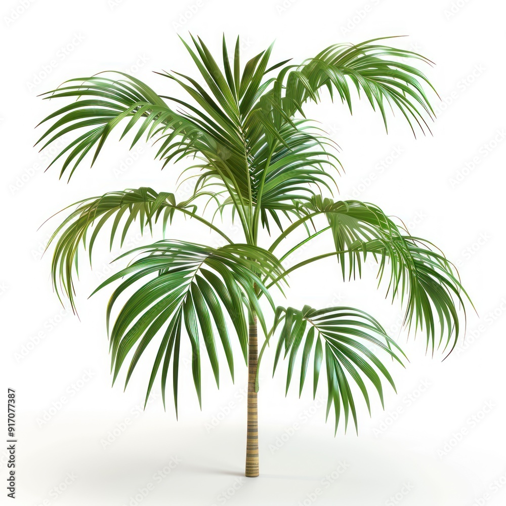 Obraz premium Tropical Palm Tree on White Background.