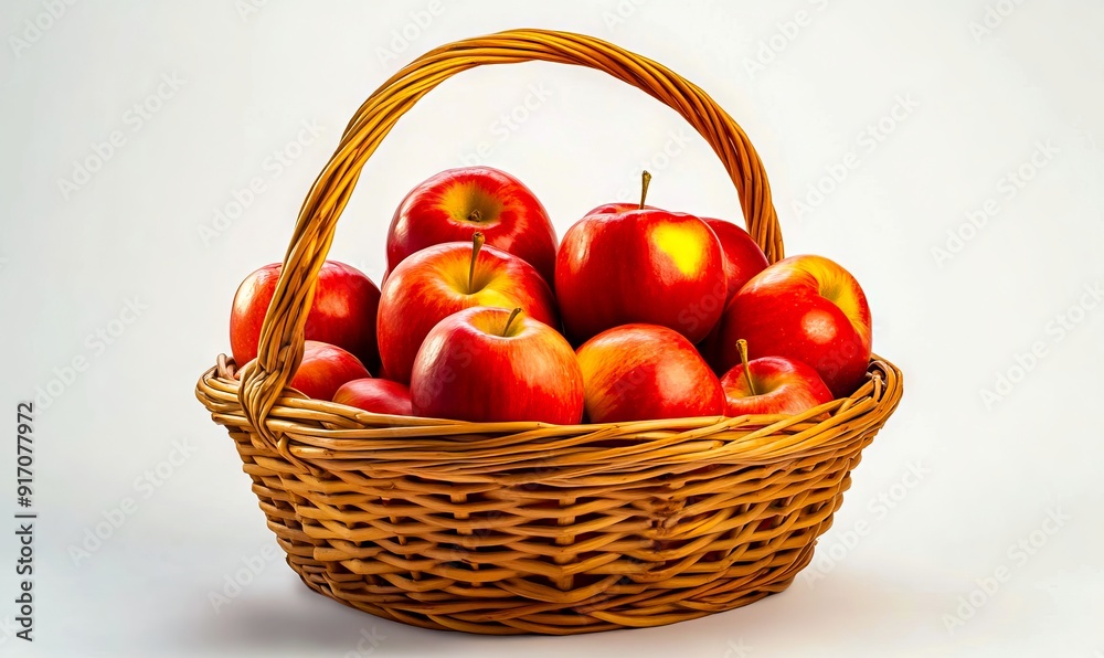 A basket full of red apples sitting on top of a table A basket full of red apples sitting on top of a table