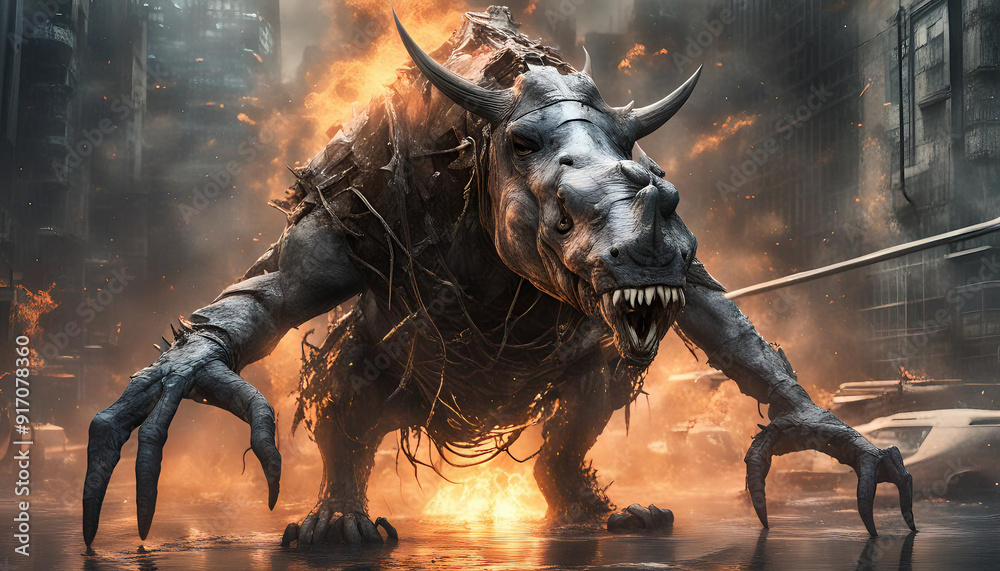 zombie rhino,The aberration is a rotting, wet, rotting alien rhinoceros rat with many slime-oozing limbs it stomps through the burning city zombie rhino,The aberration is a rotting, wet, rotting alien rhinoceros rat with many slime-oozing limbs it stomps through the burning city