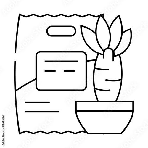 yucca food gluten free line icon vector. yucca food gluten free sign. isolated contour symbol black illustration