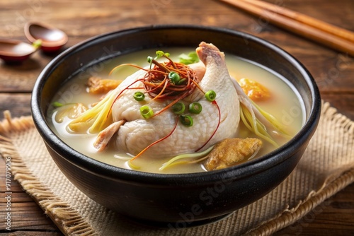 Obraz na płótnie Samgyetang chicken soup with ginseng and asian herbs w salonie