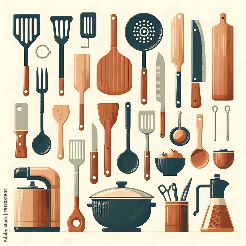 Illustration of kitchen tools, editable vector
Illustration of kitchen tools, editable vector