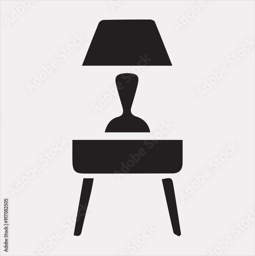 table lamp vector silhouette on a white background