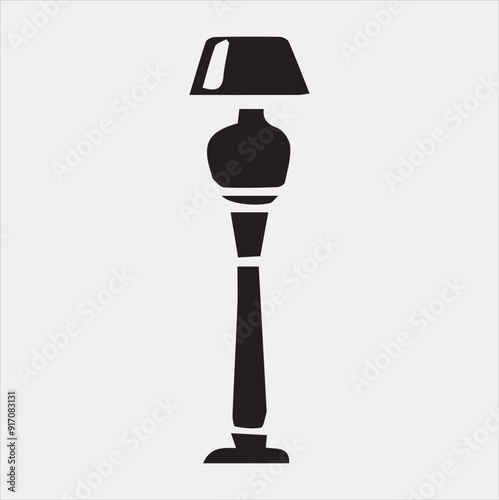 table lamp vector silhouette on a white background