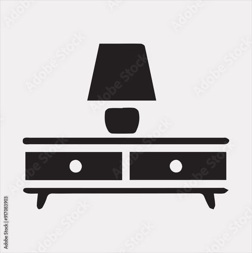 table lamp vector silhouette on a white background