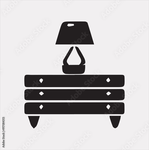 table lamp vector silhouette on a white background