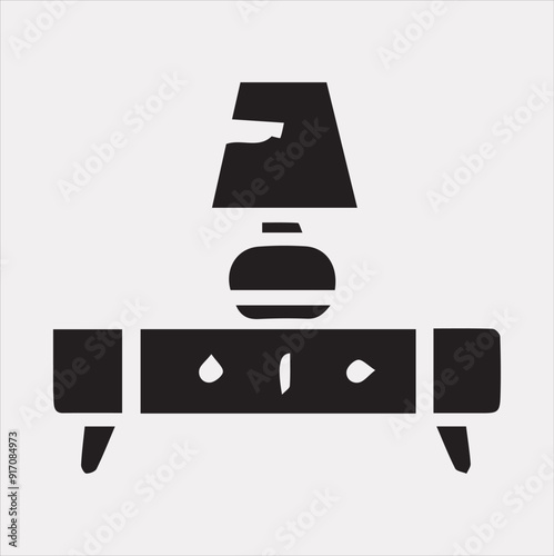 table lamp vector silhouette on a white background