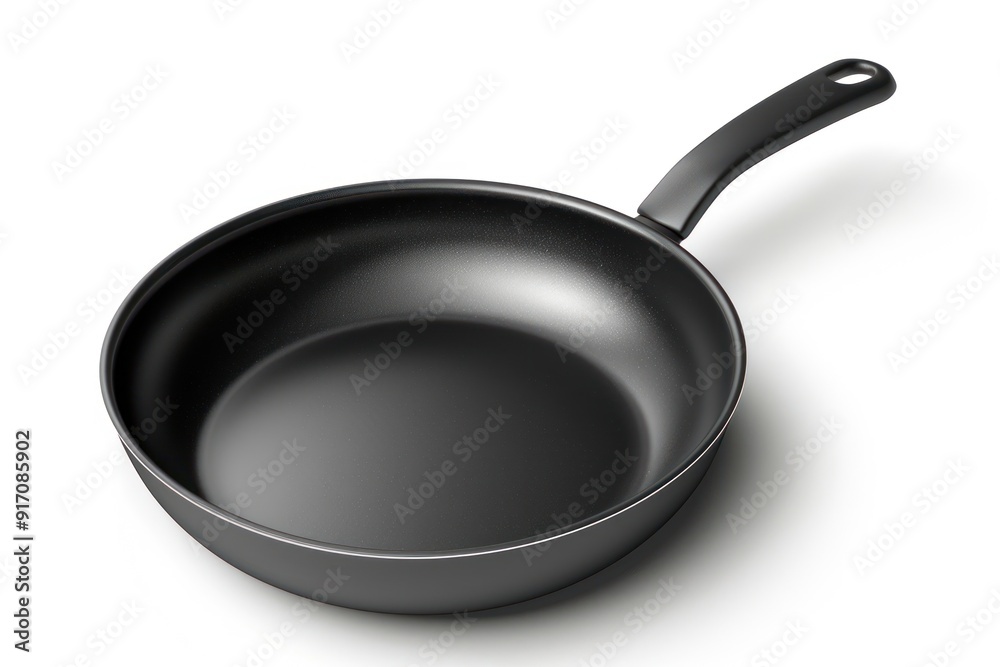 Black Frying Pan Isolated on White Background. Black Frying Pan Isolated on White Background.