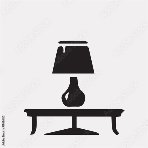 table lamp vector silhouette on a white background