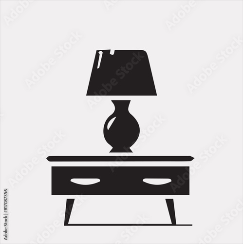 table lamp vector silhouette on a white background