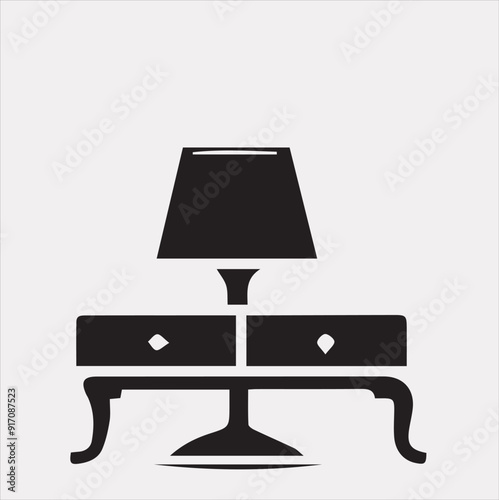 table lamp vector silhouette on a white background