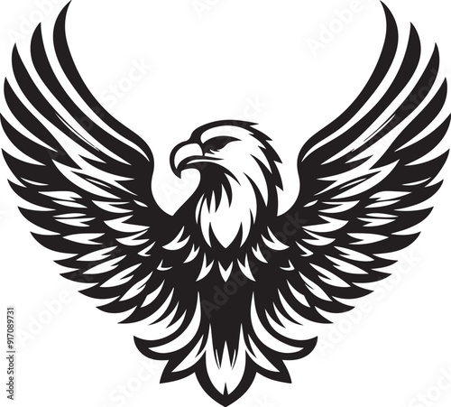 Illustration of USA Eagle Silhouette Vector Images.