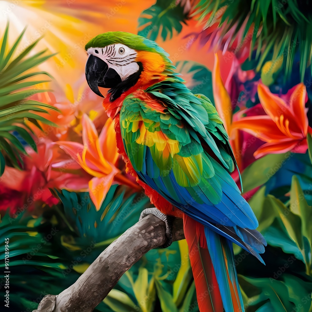 Fototapeta premium blue and gold macaw