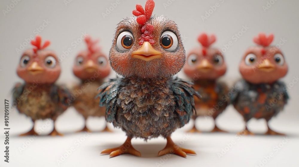 Naklejka premium 3D animated Thanksgiving turkey, depicted with a friendly and adorable style on a clean white background
