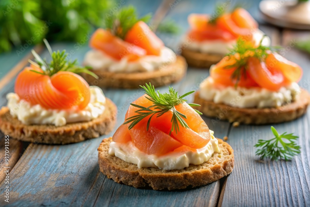 Smoked salmon and cream cheese canapes Smoked salmon and cream cheese canapes