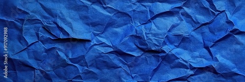 Abstract Blue Crumpled Paper Texture