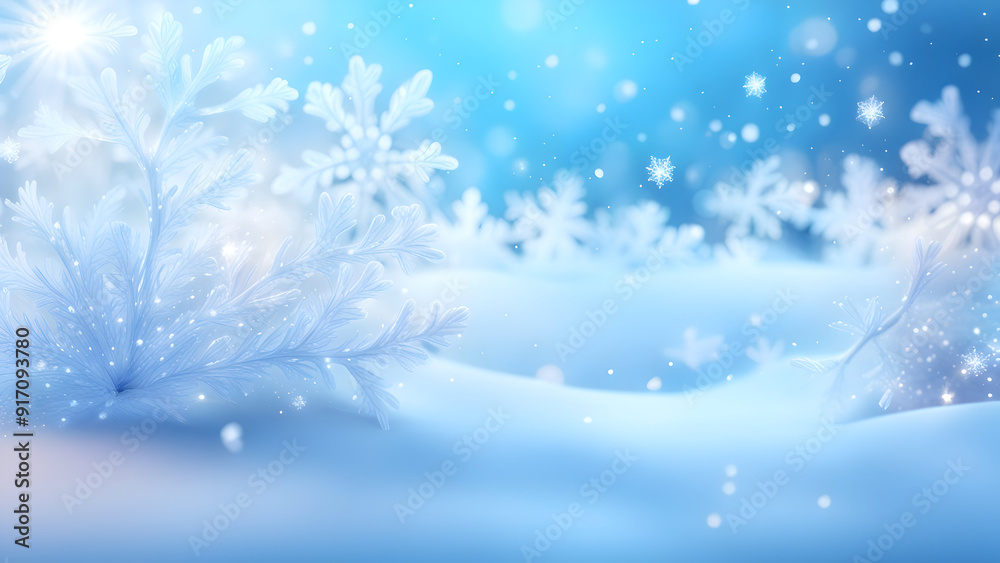A serene winter landscape featuring snow-covered trees, delicate snowflakes falling from the sky, and a festive holiday atmosphere with a touch of Christmas magic A serene winter landscape featuring snow-covered trees, delicate snowflakes falling from the sky, and a festive holiday atmosphere with a touch of Christmas magic