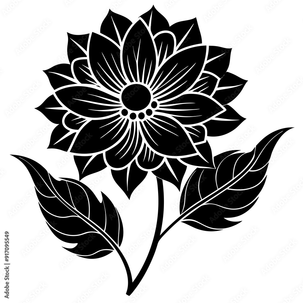 flower full icon black vector silhouettes white background flower full icon black vector silhouettes white background