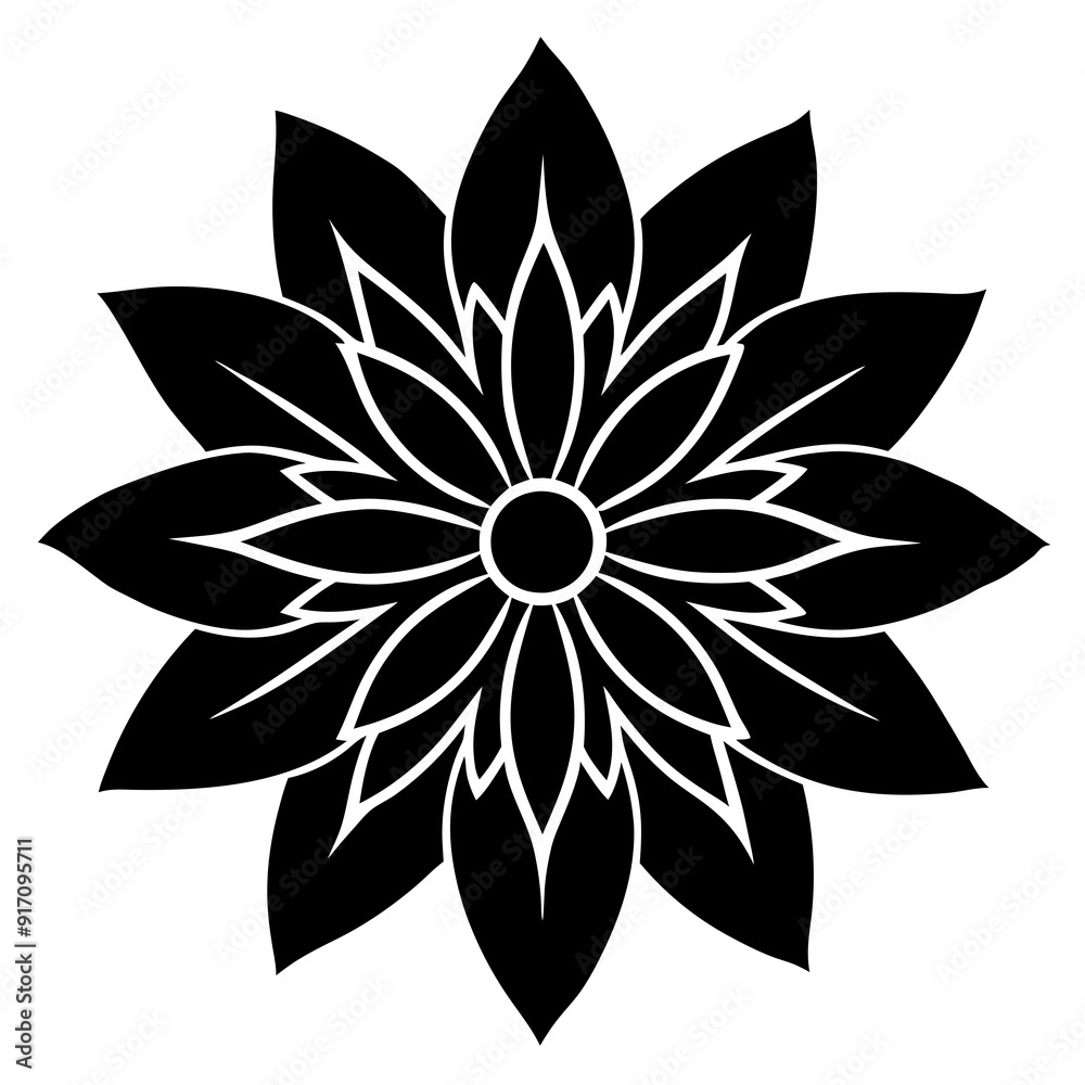 flower full icon black vector silhouettes white background flower full icon black vector silhouettes white background