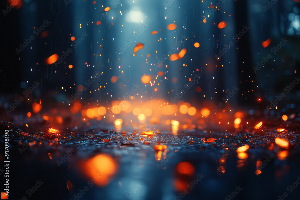 Obraz na plátně A mystical forest where the embers released by a dying fire transform into fireflies, each carrying the essence of the night