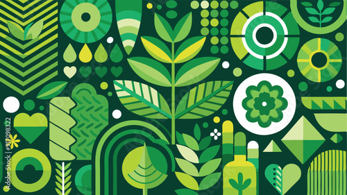 seamless pattern with green leaves