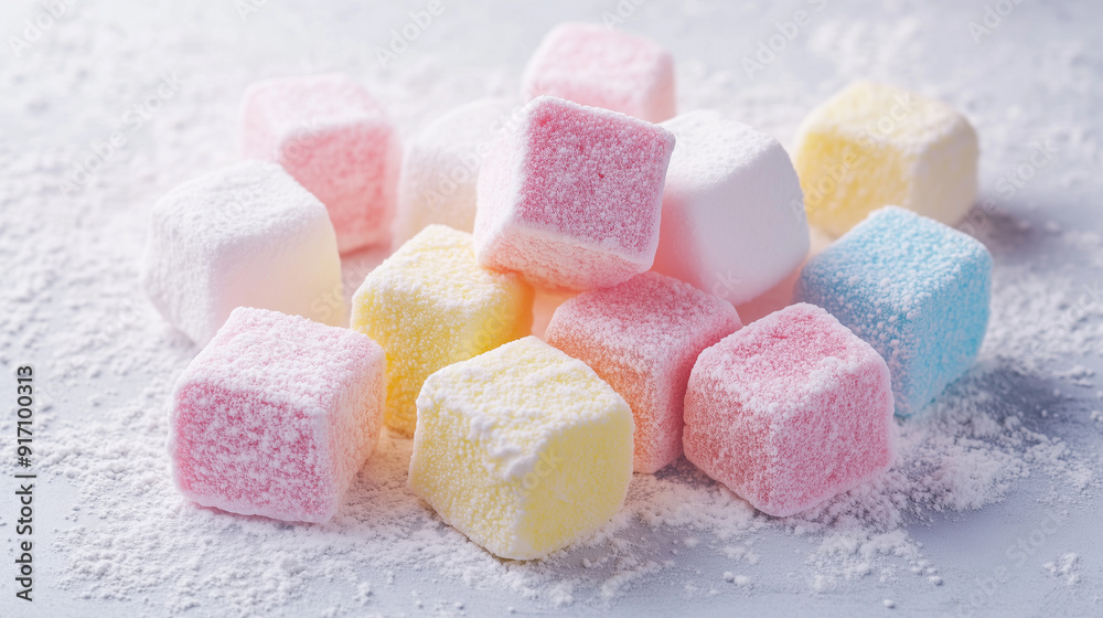 Set of delicious zephyr marshmallows Set of delicious zephyr marshmallows