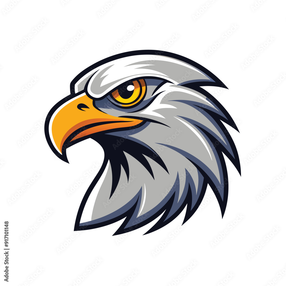 Fototapeta premium Aggressive Eagle head Mascot Logo Design with Modern illustration Concept Style for Badge and Emblem