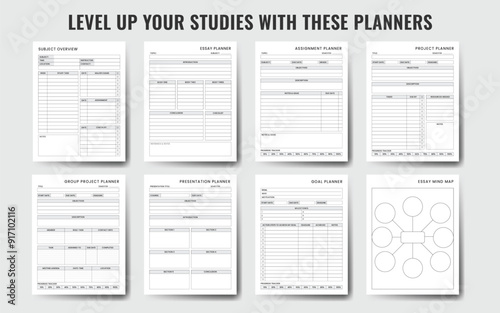 Level Up Your Studies With These Planners. Study Planner, School, Collage, High School And Semester Planner.