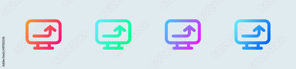 Upload line icon in gradient colors. Arrow signs vector illustration. Upload line icon in gradient colors. Arrow signs vector illustration.