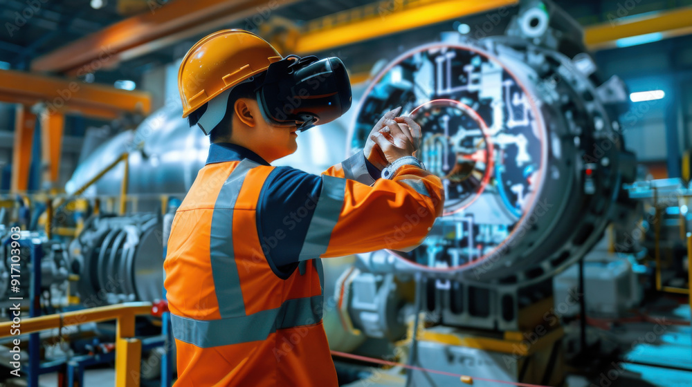 Workers using augmented reality for maintenance Workers using augmented reality for maintenance