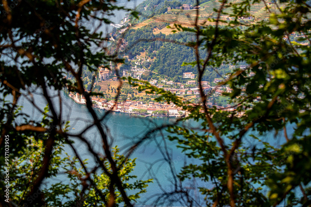 Lugano lake in north Italy and italian switherland in lombardia Lugano lake in north Italy and italian switherland in lombardia