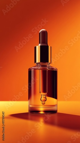 Luxury skincare serum in glass dropper bottle