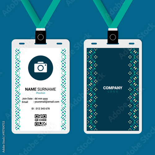 Oriental Islamic Ornament ID Card Design for Business or Company