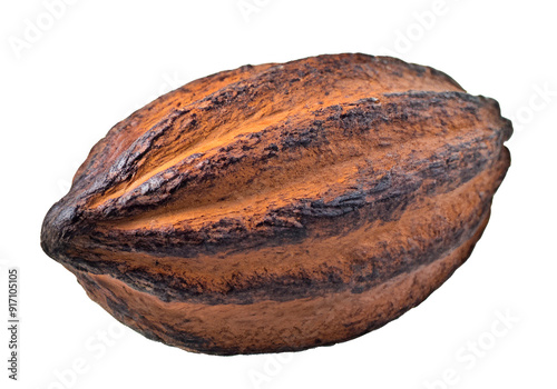 Cocoa bean isolated on white