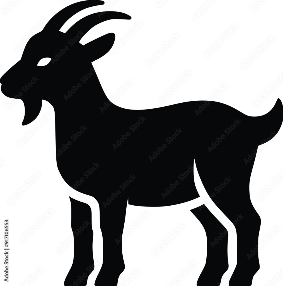 Goat silhouette icon symbol logo black design vector illustration Goat silhouette icon symbol logo black design vector illustration