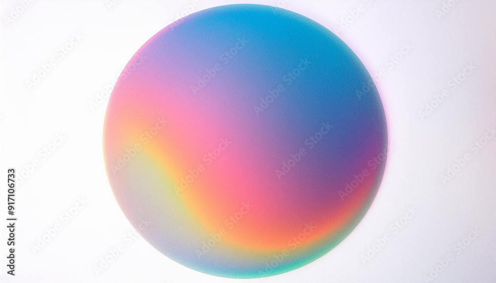 Obraz premium Vibrant Gradient Sphere on White Background. Abstract Pastel Hues of Pink, Blue, and Purple. Soft, Ethereal Glow Minimalistic Design for Modern Art and Tech Themed Projects