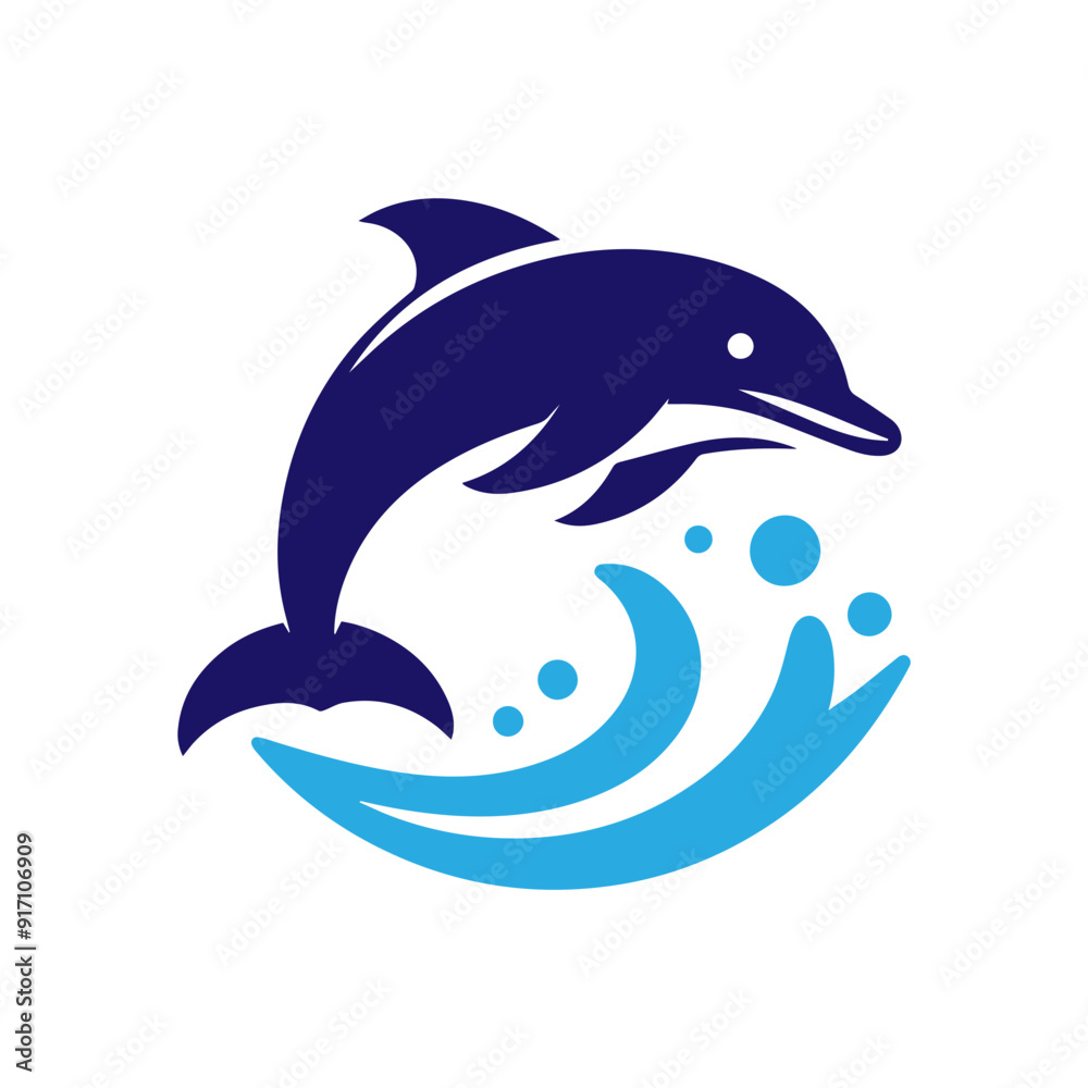 Dolphin jumping vector flat design Dolphin jumping vector flat design