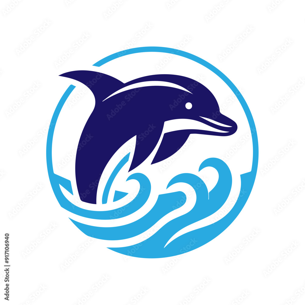 Dolphin jumping vector flat design Dolphin jumping vector flat design