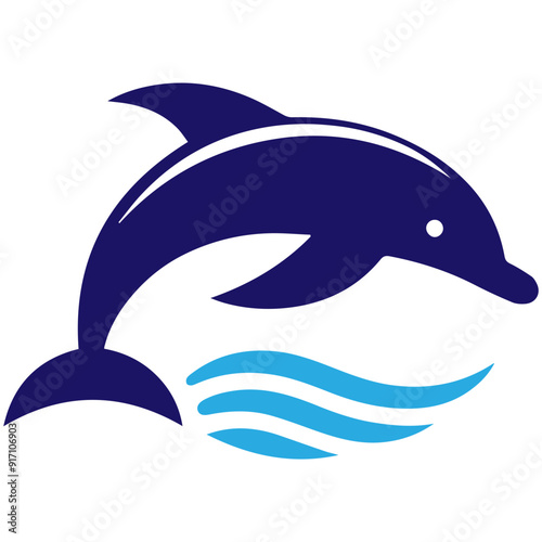 Dolphin jumping vector flat design