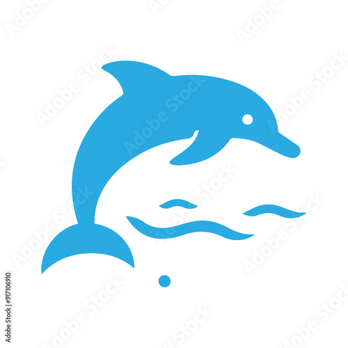 Dolphin jumping vector flat design