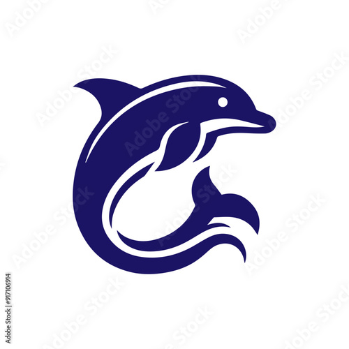 Dolphin jumping vector flat design