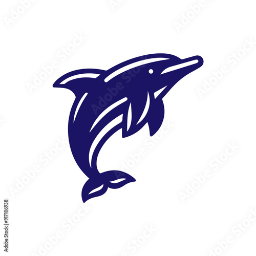 Dolphin jumping vector flat design