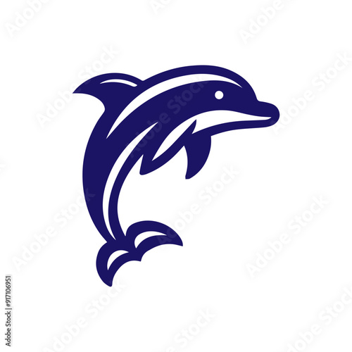 Dolphin jumping vector flat design