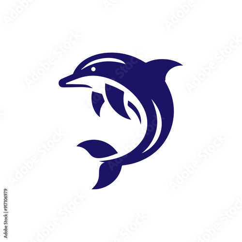 Dolphin jumping vector flat design
