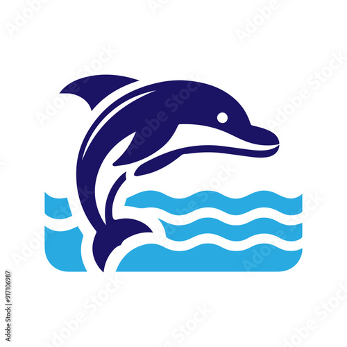 Dolphin jumping vector flat design