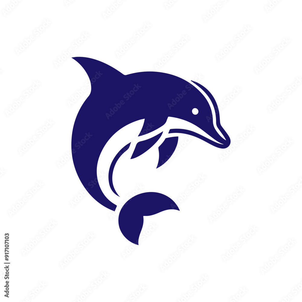 Obraz premium Dolphin jumping vector flat design