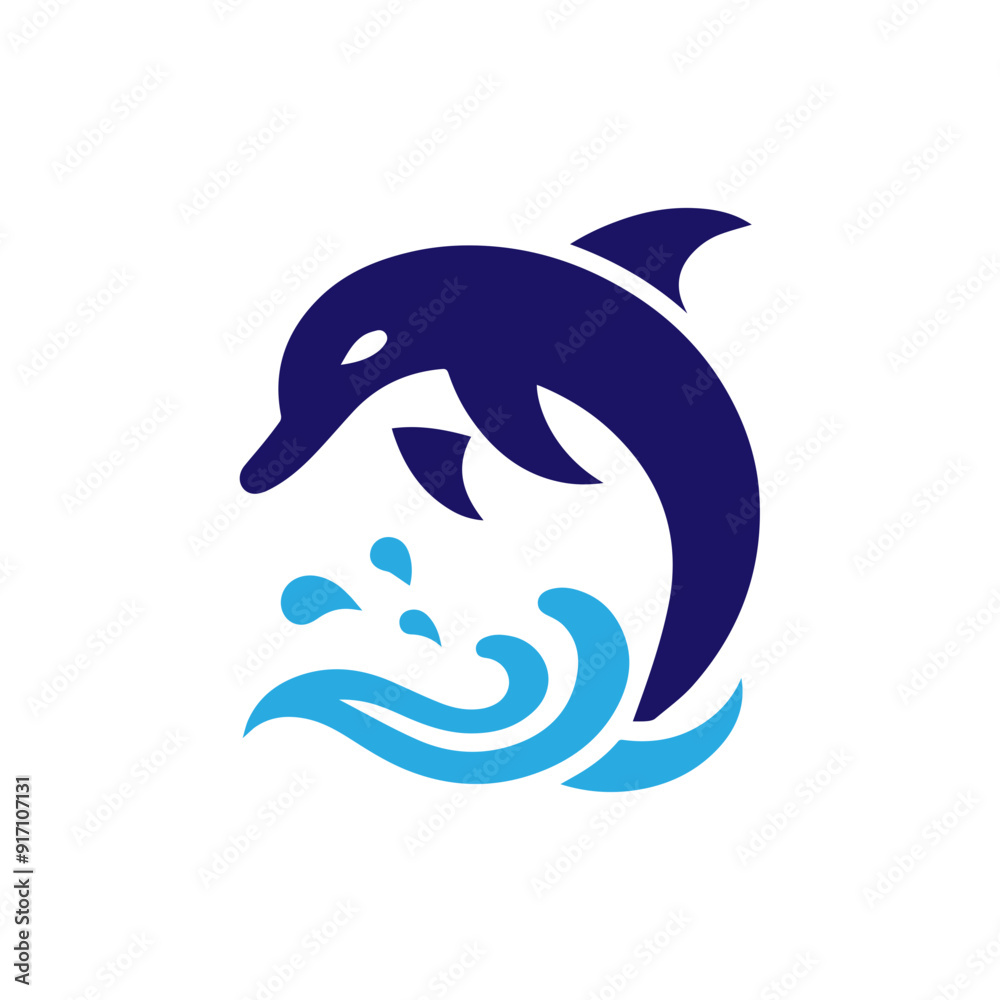 Obraz premium Dolphin jumping vector flat design