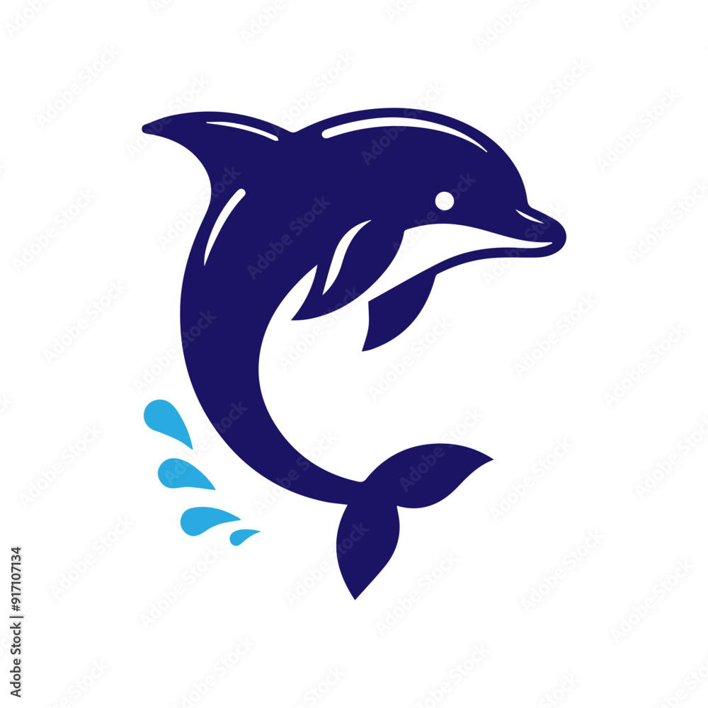 Dolphin jumping vector flat design Dolphin jumping vector flat design
