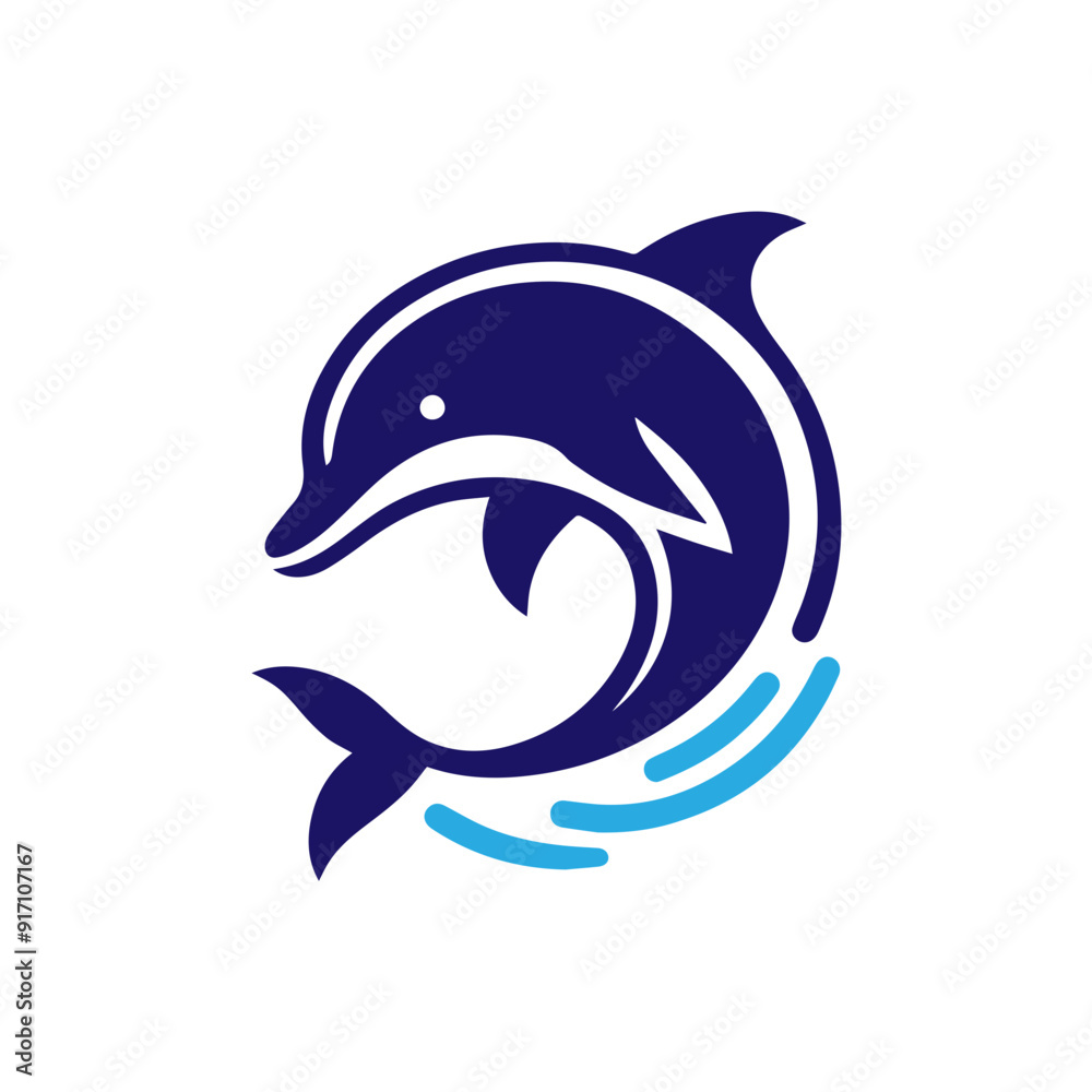 Dolphin jumping vector flat design Dolphin jumping vector flat design